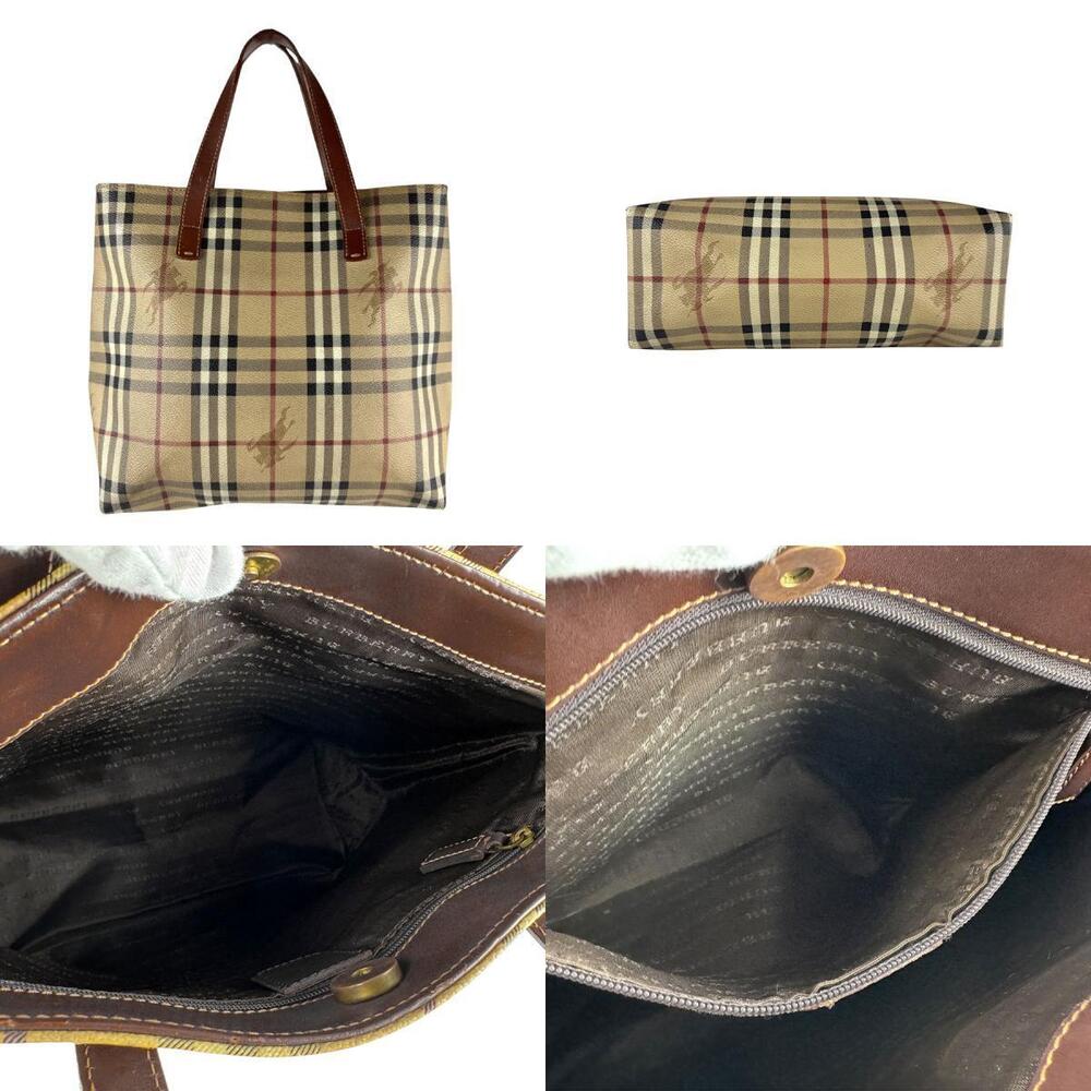 Burberry handbag tote bag leather Beige Tan multicolor brown - Picture 3 of 4